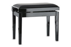 GEWA banc de piano Deluxe Vinyl - Black brillant (assise noire)