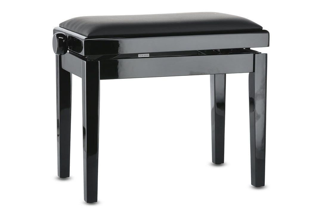 GEWA banc de piano Deluxe Vinyl - Black brillant (assise noire)