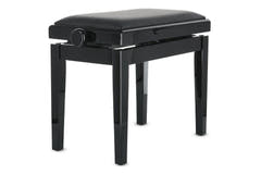 GEWA banc de piano Deluxe Vinyl - Black brillant (assise noire)