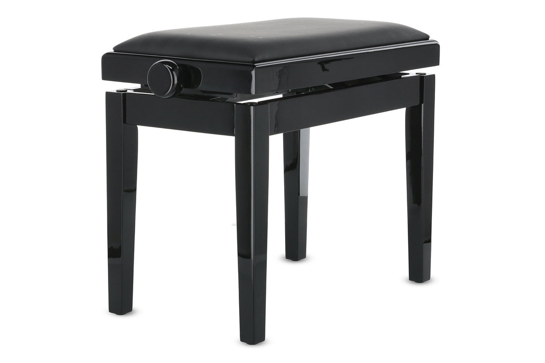 GEWA banc de piano Deluxe Vinyl - Black brillant (assise noire)