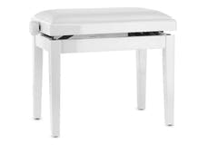 GEWA banquette de piano Deluxe vinyle - White brillant (siège White)