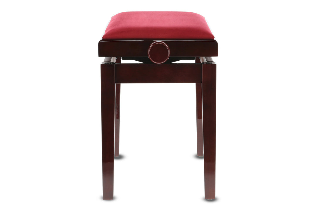 GEWA Banquette de piano Deluxe - acajou très brillant (assise Dark rouge)