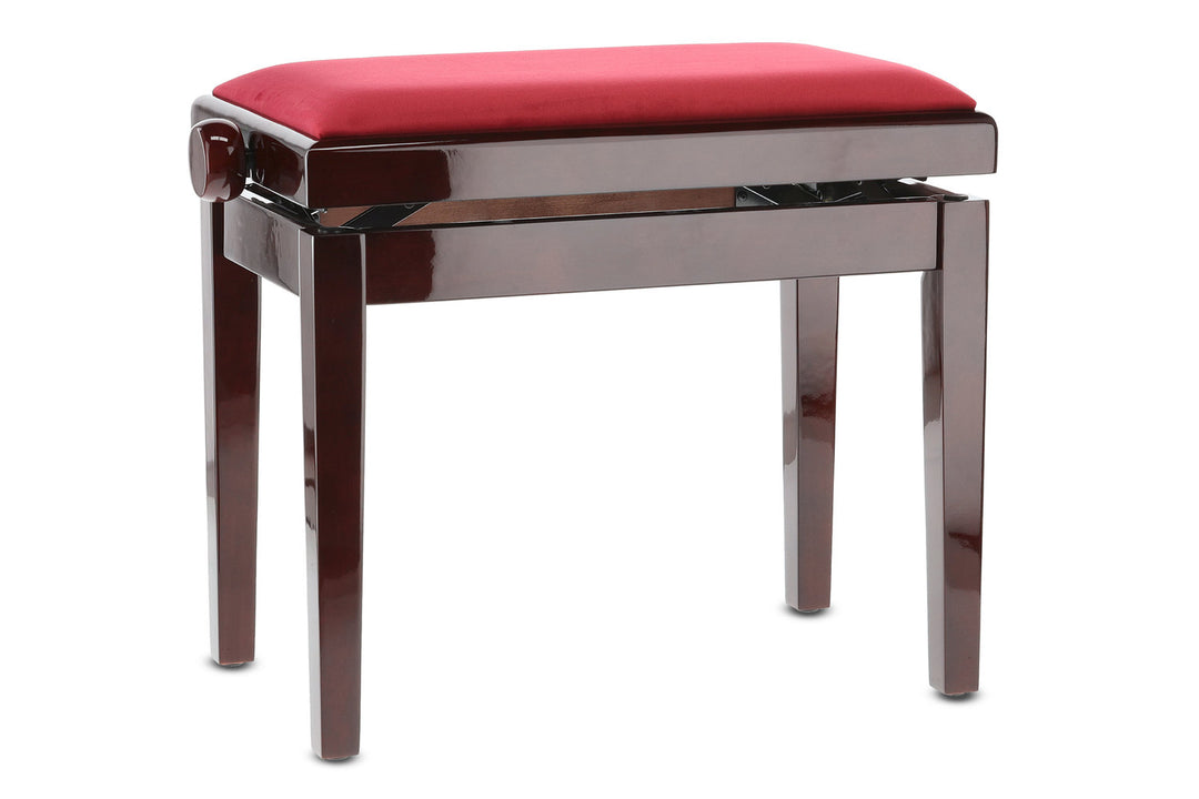 GEWA Banquette de piano Deluxe - acajou très brillant (assise Dark rouge)