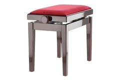 GEWA Banquette de piano Deluxe - acajou très brillant (assise Dark rouge)