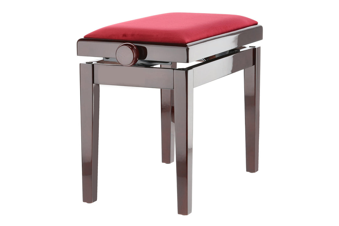 GEWA Banquette de piano Deluxe - acajou très brillant (assise Dark rouge)