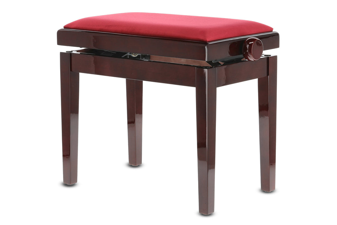 GEWA Banquette de piano Deluxe - acajou très brillant (assise Dark rouge)