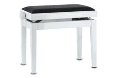 GEWA Banquette de piano Deluxe - White haute brillance (assise noire)