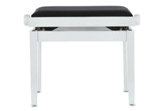 GEWA Banquette de piano Deluxe - White haute brillance (assise noire)