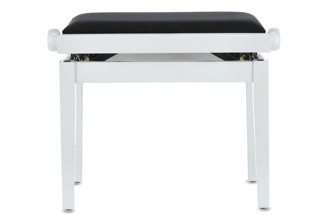 GEWA Banquette de piano Deluxe - White haute brillance (assise noire)