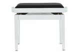 GEWA Piano bench Deluxe - High-gloss white (Seat black)