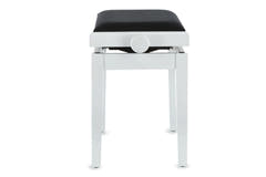 GEWA Banquette de piano Deluxe - White haute brillance (assise noire)