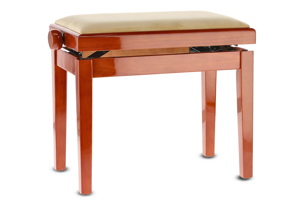 GEWA Piano bench Deluxe - Cherry tree highgloss (Siège beige)