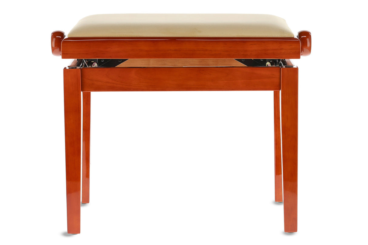 GEWA Piano bench Deluxe - Cherry tree highgloss (Beige seat)