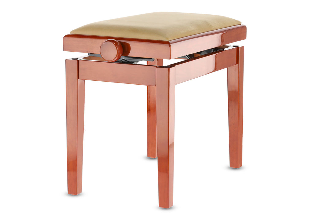 GEWA Piano bench Deluxe - Cherry tree highgloss (Siège beige)
