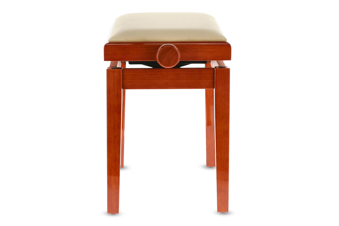 GEWA Piano bench Deluxe - Cherry tree highgloss (Siège beige)