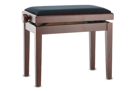 GEWA Deluxe banquette de piano, noyer foncé mat, assise noire en velours