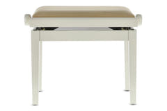GEWA Banquette de piano Deluxe - Ivoire haute brillance (assise beige)
