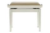 GEWA Piano bench Deluxe - High-gloss ivory (Beige seat)