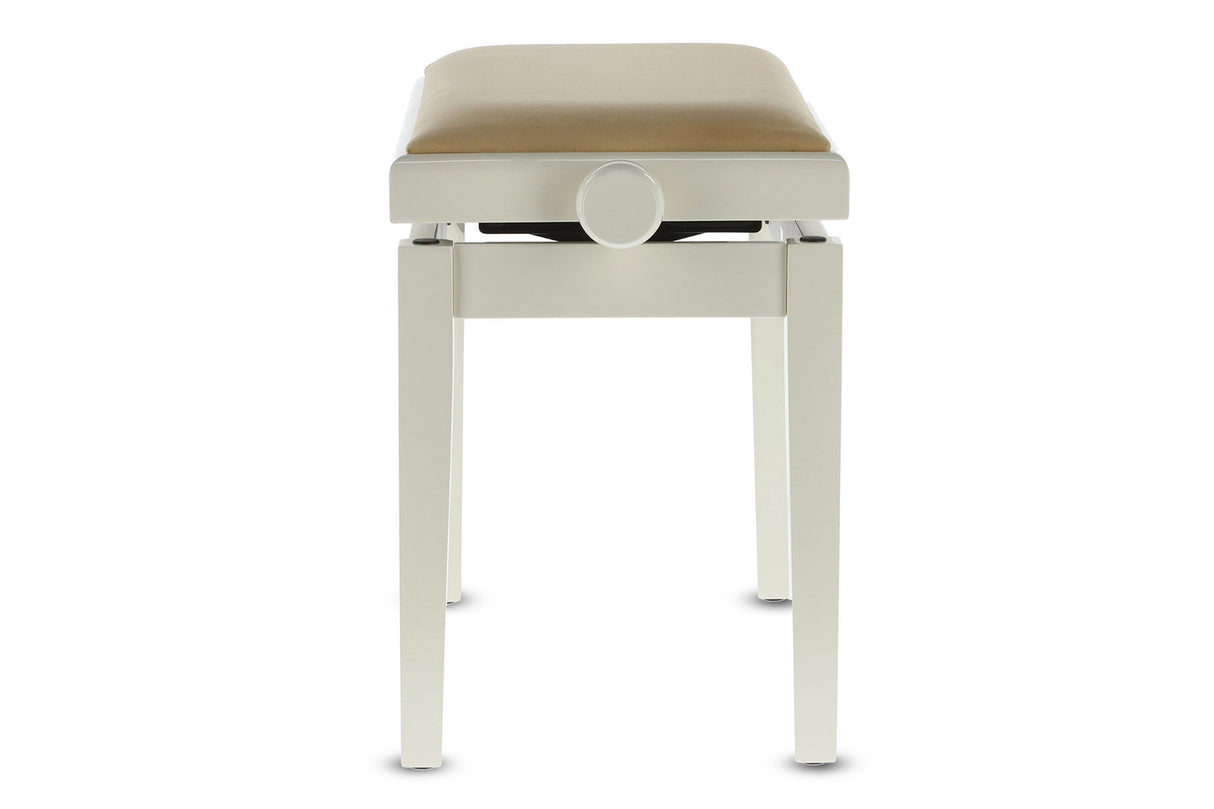 GEWA Piano bench Deluxe - High-gloss ivory (Beige seat)