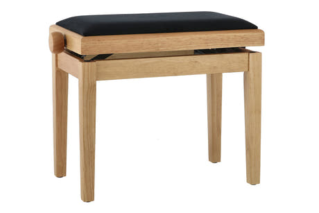 Banquette de piano GEWA Deluxe, chêne mat, siège noir en velours