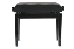 GEWA Banquette de piano Deluxe Leather Black, Highgloss - Housse Black en similicuir