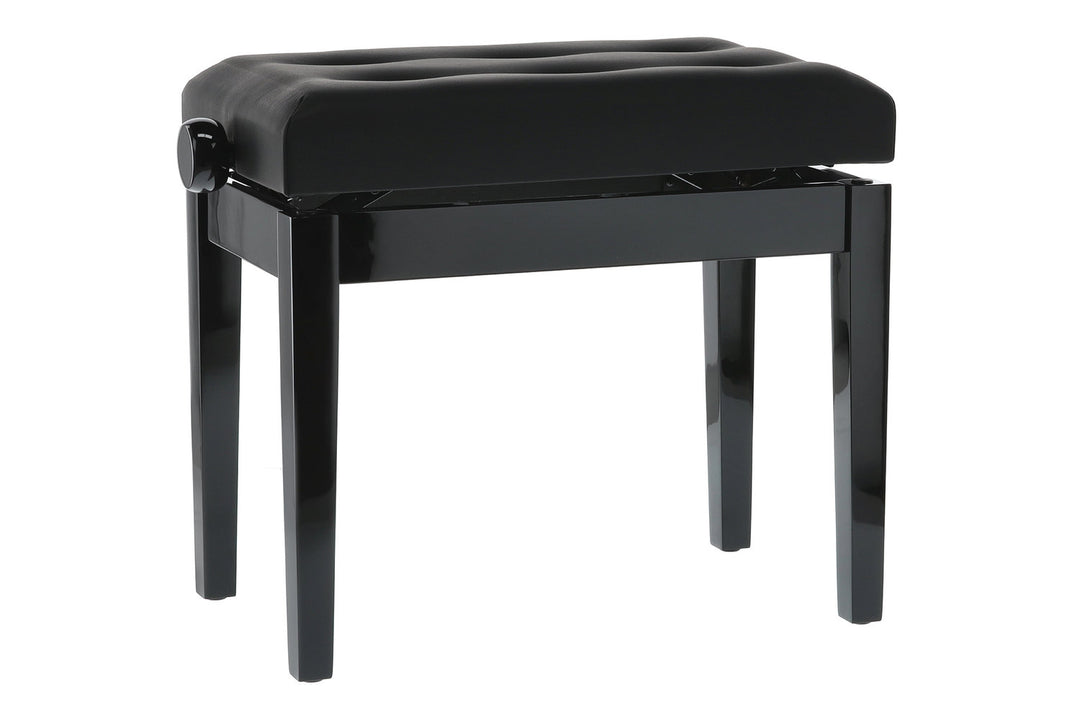 GEWA Banquette de piano Deluxe Leather Black, Highgloss - Housse Black en similicuir