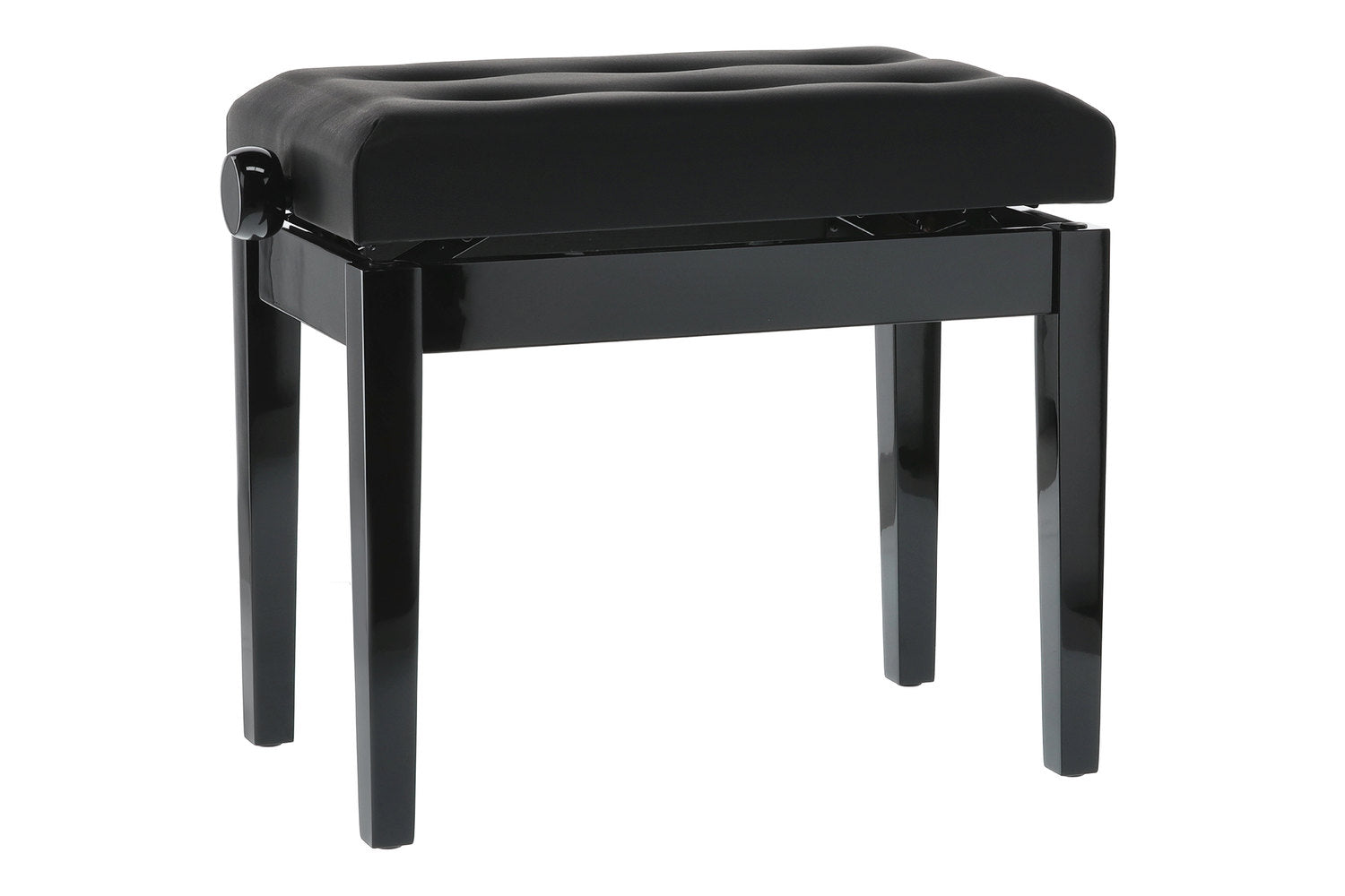 GEWA Piano bench Deluxe Leather Black, Highgloss - Black cover made of artificial leather