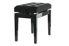 GEWA Banquette de piano Deluxe Leather Black, Highgloss - Housse Black en similicuir