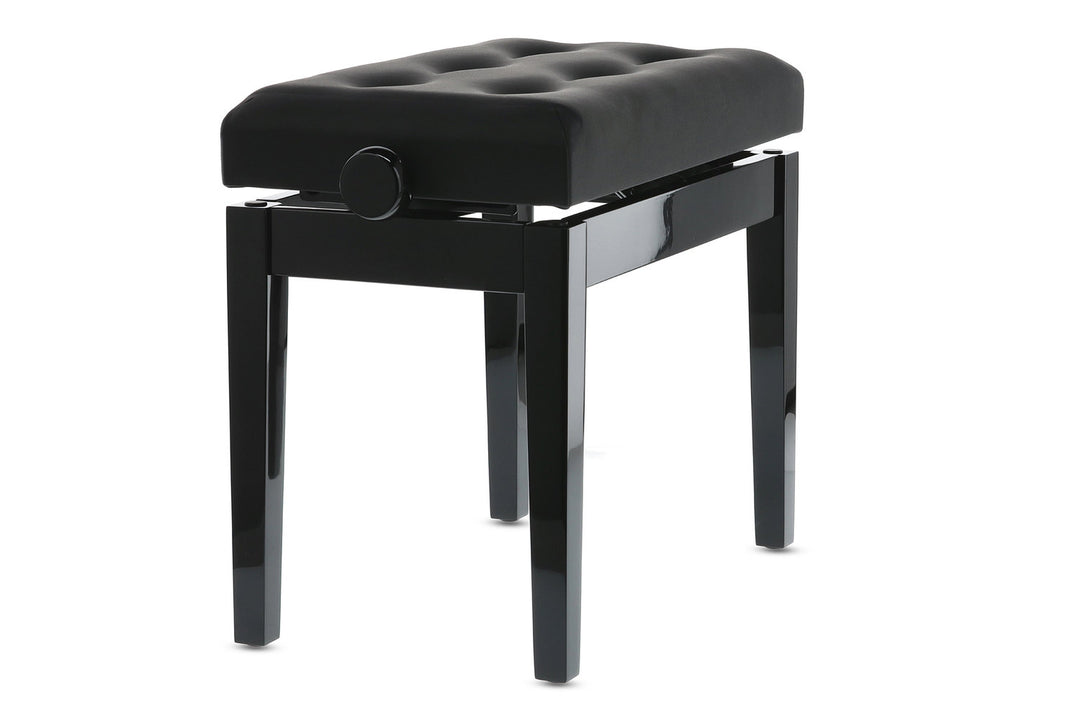 GEWA Banquette de piano Deluxe Leather Black, Highgloss - Housse Black en similicuir