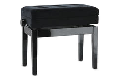 GEWA Banquette de piano Deluxe avec compartiment - Black brillant