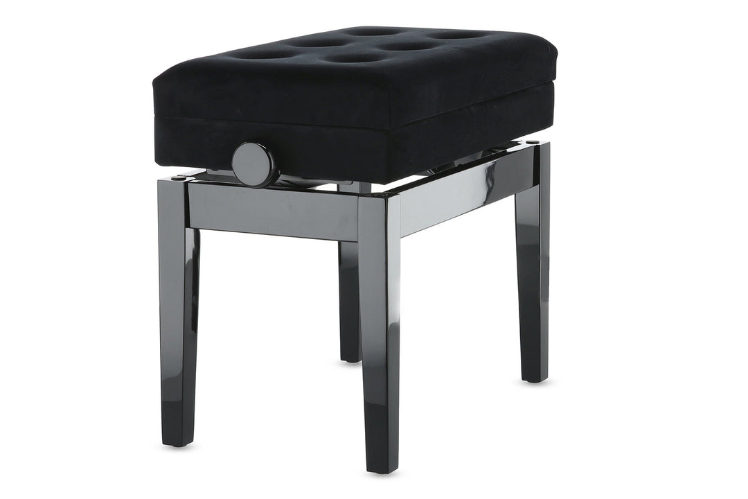 GEWA Banquette de piano Deluxe avec compartiment - Black brillant