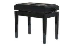 GEWA Banquette de piano Deluxe Leather Black, Highgloss - Housse Black en similicuir
