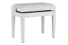 Banquette de piano GEWA Deluxe Autolift Vinyl - White mat (siège White)