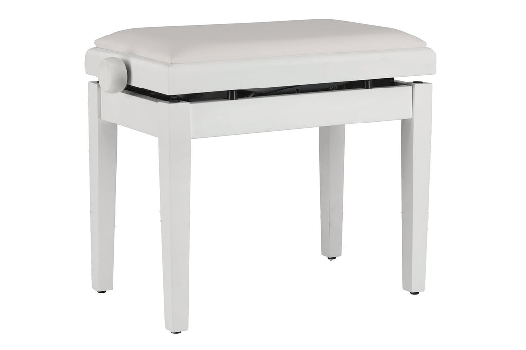 Banquette de piano GEWA Deluxe Autolift Vinyl - White mat (siège White)