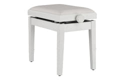 Banquette de piano GEWA Deluxe Autolift Vinyl - White mat (siège White)
