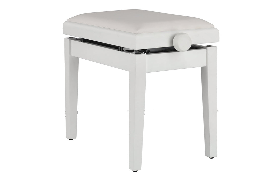 Banquette de piano GEWA Deluxe Autolift Vinyl - White mat (siège White)