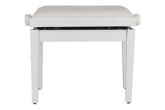 Banquette de piano GEWA Deluxe Autolift Vinyl - White mat (siège White)