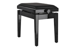 Banquette de piano GEWA Deluxe Autolift en vinyle - Black brillante (Assise Black)