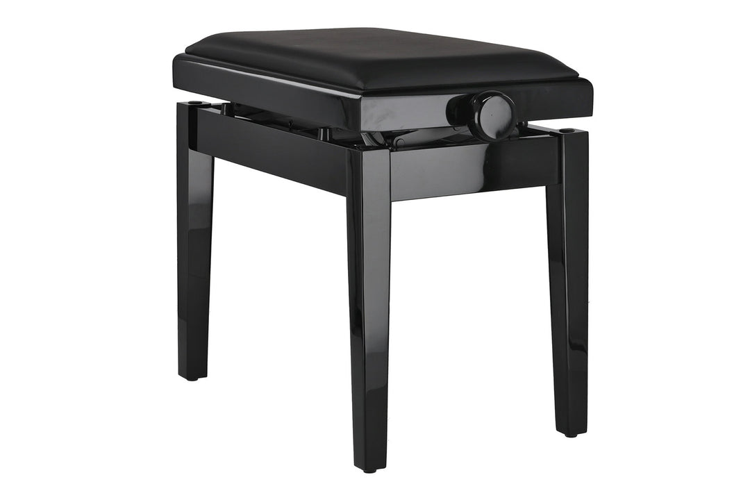 Banquette de piano GEWA Deluxe Autolift en vinyle - Black brillante (Assise Black)