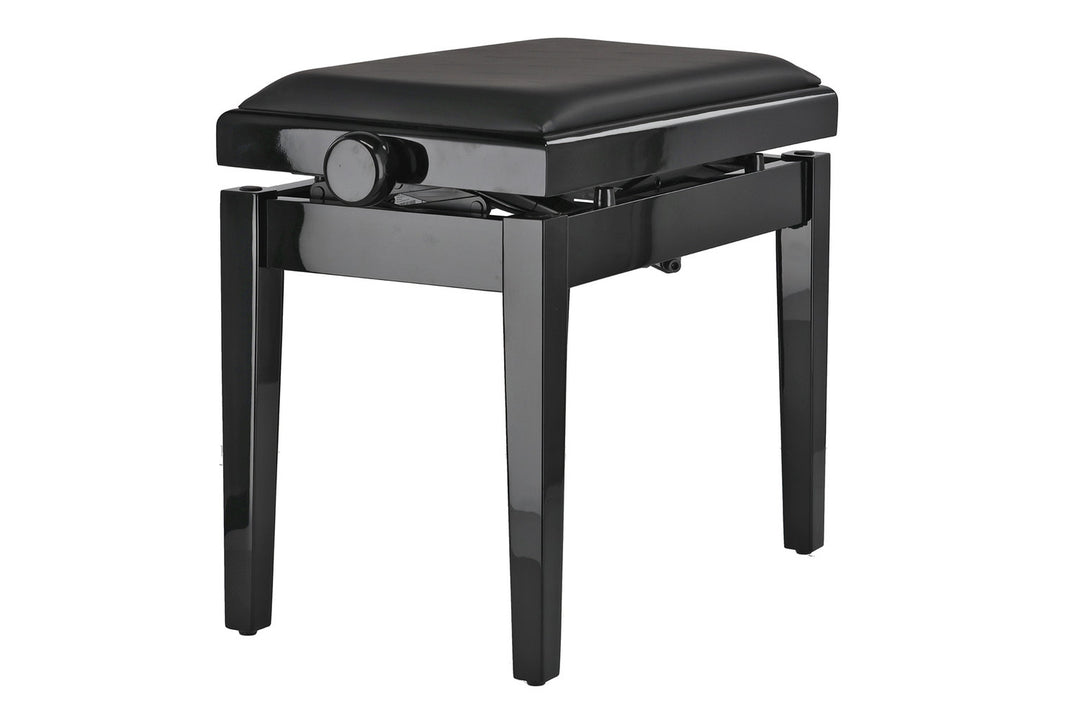 Banquette de piano GEWA Deluxe Autolift en vinyle - Black brillante (Assise Black)