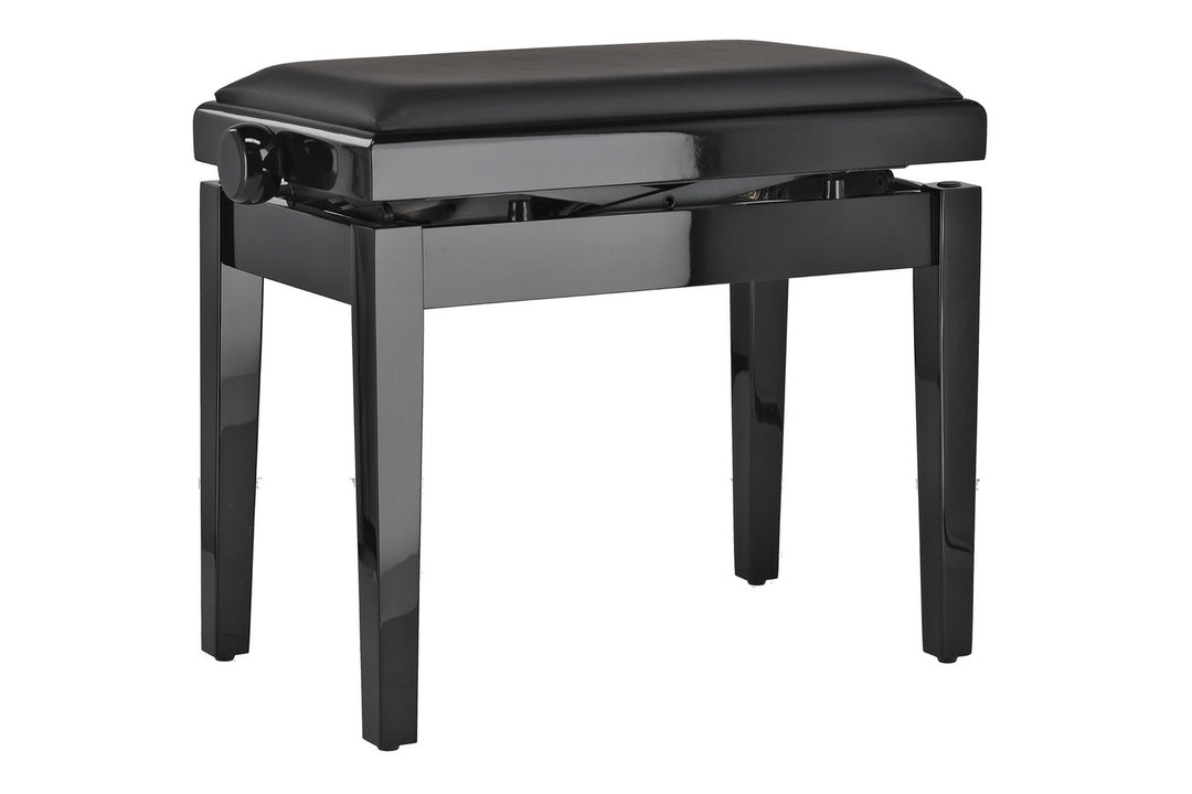 Banquette de piano GEWA Deluxe Autolift en vinyle - Black brillante (Assise Black)