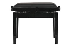 Banquette de piano GEWA Deluxe Autolift en vinyle - Black brillante (Assise Black)