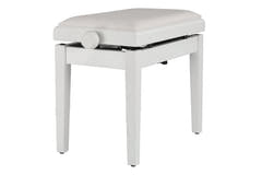 Banquette de piano GEWA Deluxe Autolift Vinyl - White mat (siège White)