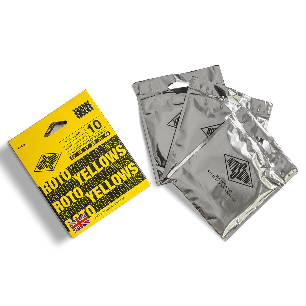 Rotosound Roto Yellows R10-3 elguitarstrenge 10-46, 3 sæt