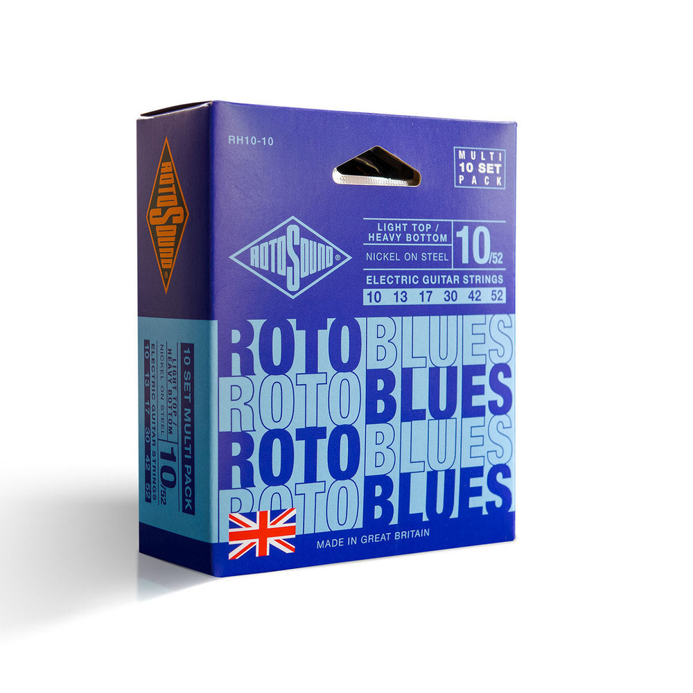 Rotosound Roto Blues RH10-10 cordes de guitare électriques 10-52, 10 jeux