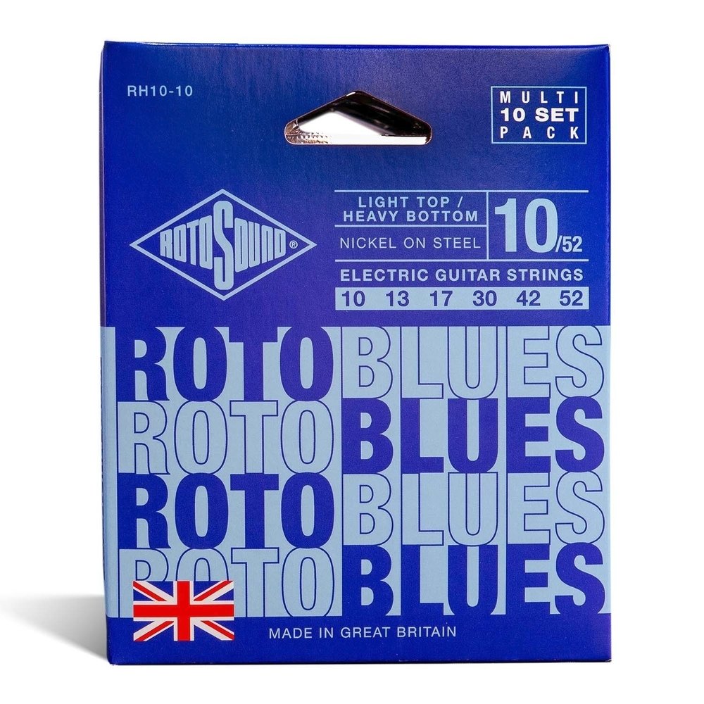 Rotosound Roto Blues RH10-10 cordes de guitare électriques 10-52, 10 jeux