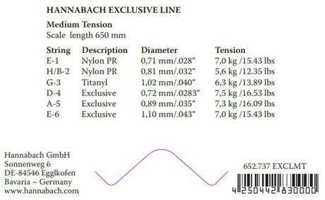Hannabach Exclusive D4 corde de basse pour guitare classique, medium tension