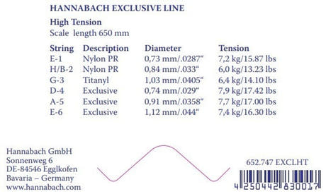 Hannabach Exclusive E1 corde aiguë pour guitare classique, high tension