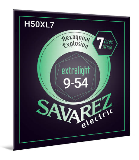 Savarez H50XL7 Hexagonal Explosion guitare électrique à 7 cordes, .009 à .054