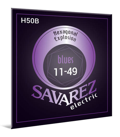 Cordes de guitare électrique Savarez H50B Hexagonal Explosion, blues .011 à .049